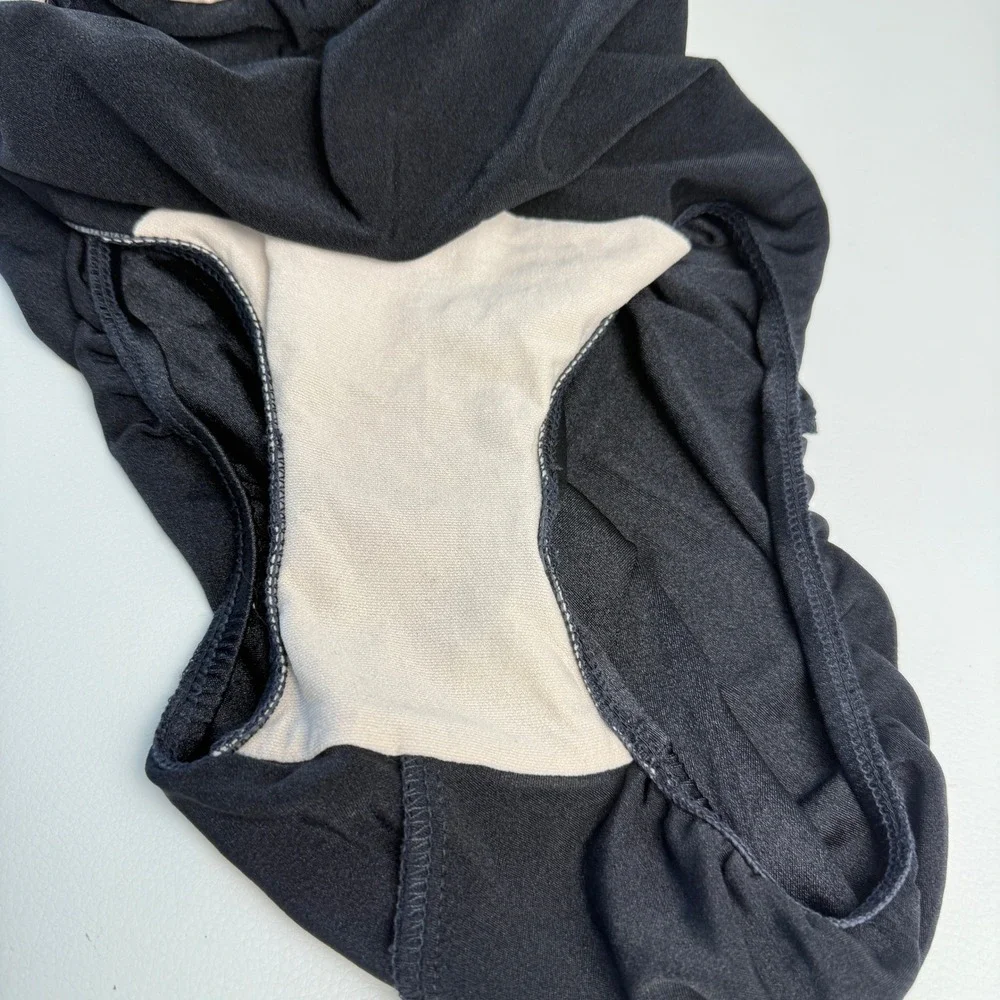 Vintage 80s 90s Robby Len‎ Swimsuit Women Size 8 Black One Piece Retro